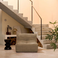 Poltrona senza braccioli in velluto a coste, 1 posto, talpa