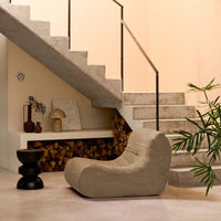 Poltrona senza braccioli in velluto a coste, 1 posto, talpa