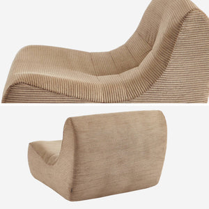 Poltrona senza braccioli in velluto a coste, 1 posto, talpa