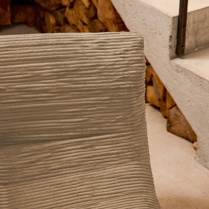 Poltrona senza braccioli in velluto a coste, 1 posto, talpa