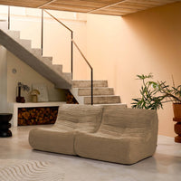 Divano modulare velluto, 2 posti, talpa