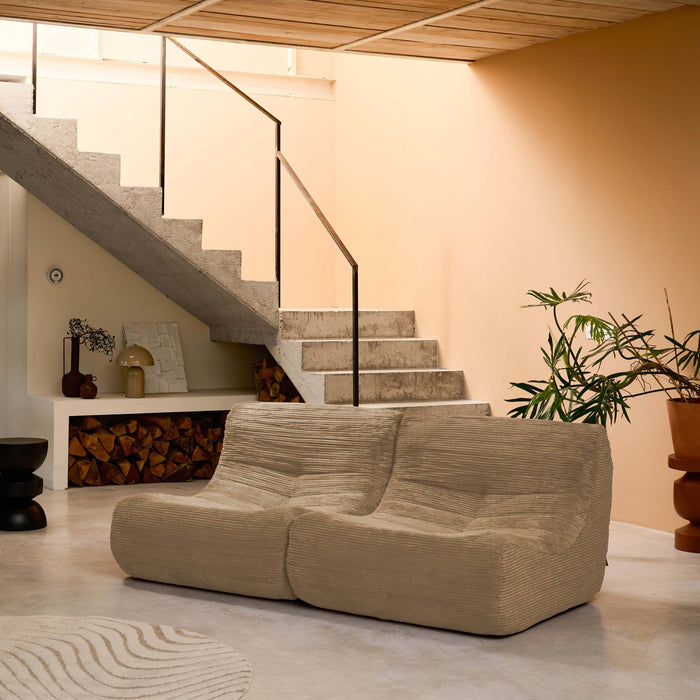 Divano modulare velluto, 2 posti, talpa