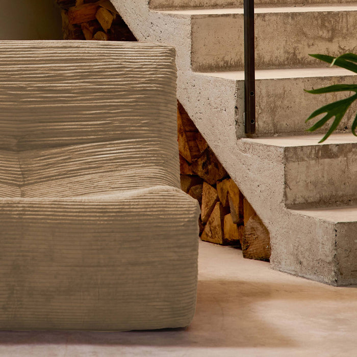 Divano modulare velluto, 2 posti, talpa