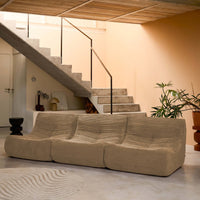 Divano modulare velluto, 3 posti, talpa