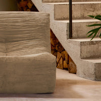 Divano modulare velluto, 3 posti, talpa