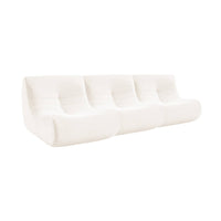 Divano modulare velluto, 3 posti, crema