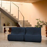 Poltrona senza braccioli in velluto 2 posti, blu scuro