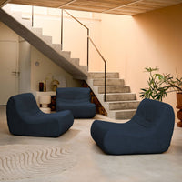 Divano modulare velluto, 3 posti, blu scuro