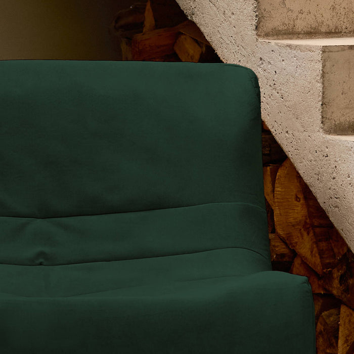 Divano modulare velluto, 3 posti, verde