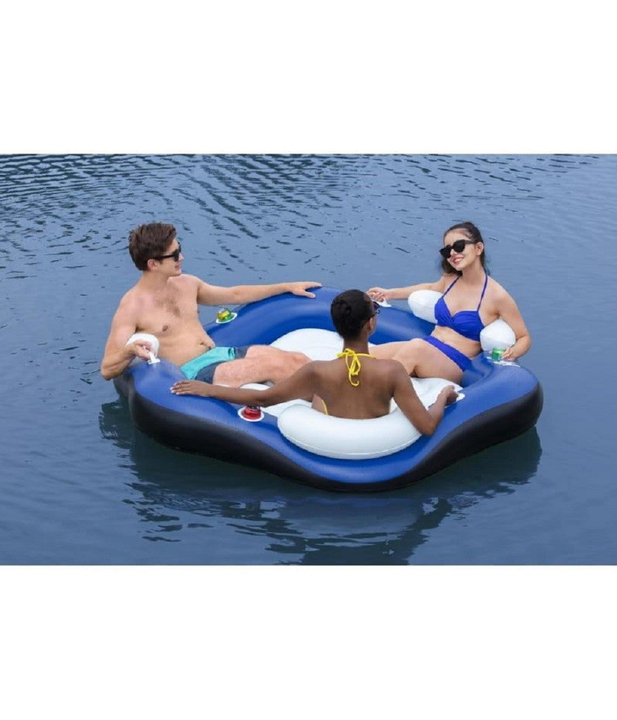 Isola Galleggiante Per 3 Persone 191x178 Cm Con Portabicchieri E Maniglie 43111         