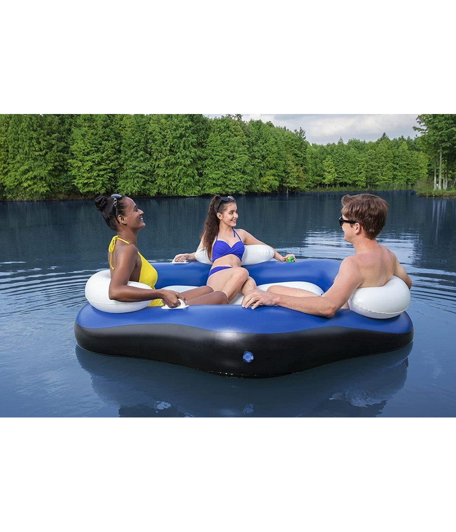 Isola Galleggiante Per 3 Persone 191x178 Cm Con Portabicchieri E Maniglie 43111         