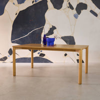 Tavolo da pranzo rettangolare in legno di hevea e impiallacciatura di