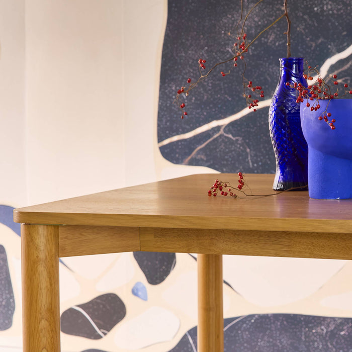 Tavolo da pranzo rettangolare in legno di hevea e impiallacciatura di