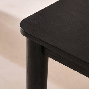 Tavolo da pranzo rettangolare allungabile in legno di hevea e quercia