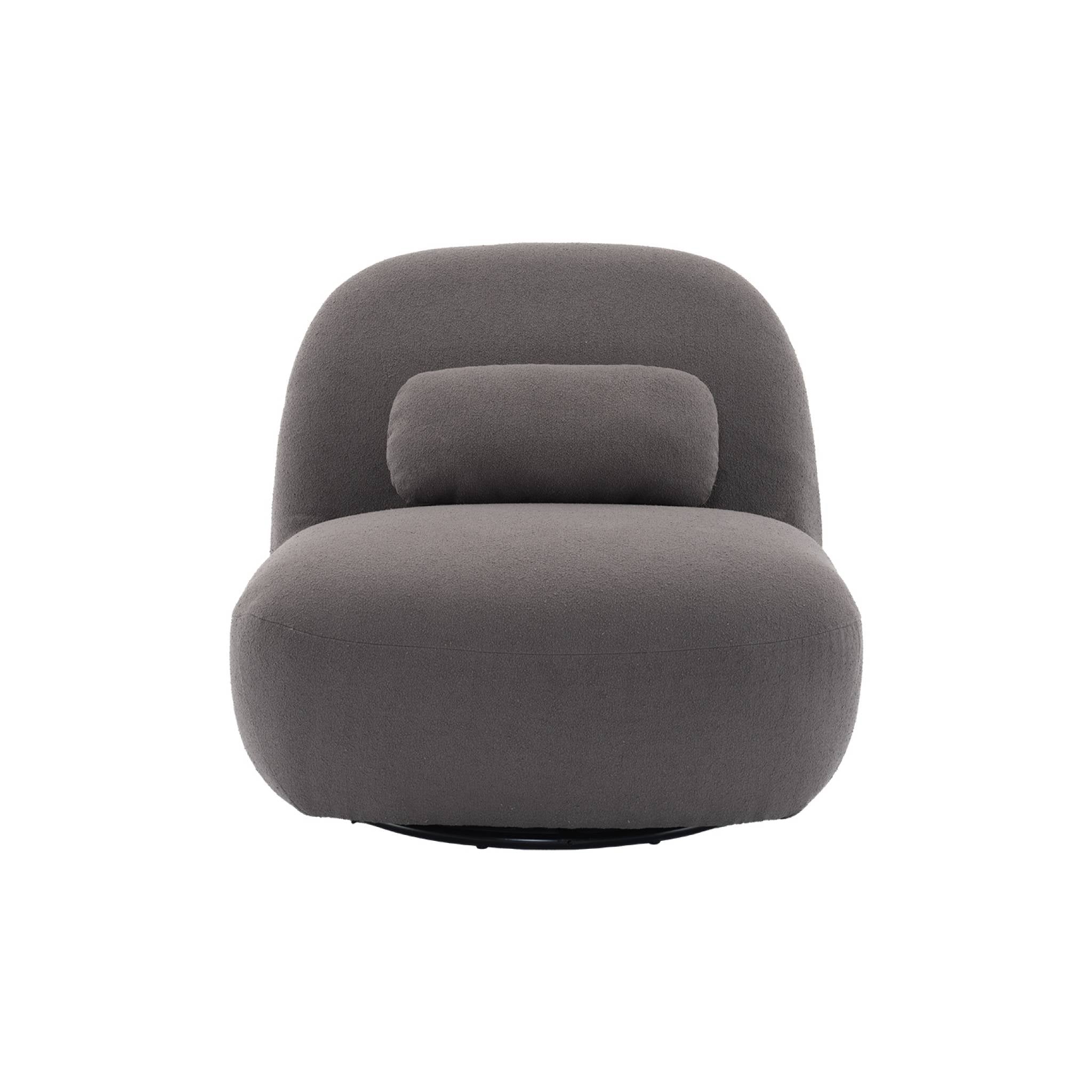 Poltrona girevole 360° bouclé, grigio