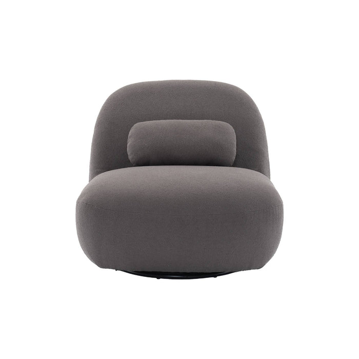 Poltrona girevole 360° bouclé, grigio