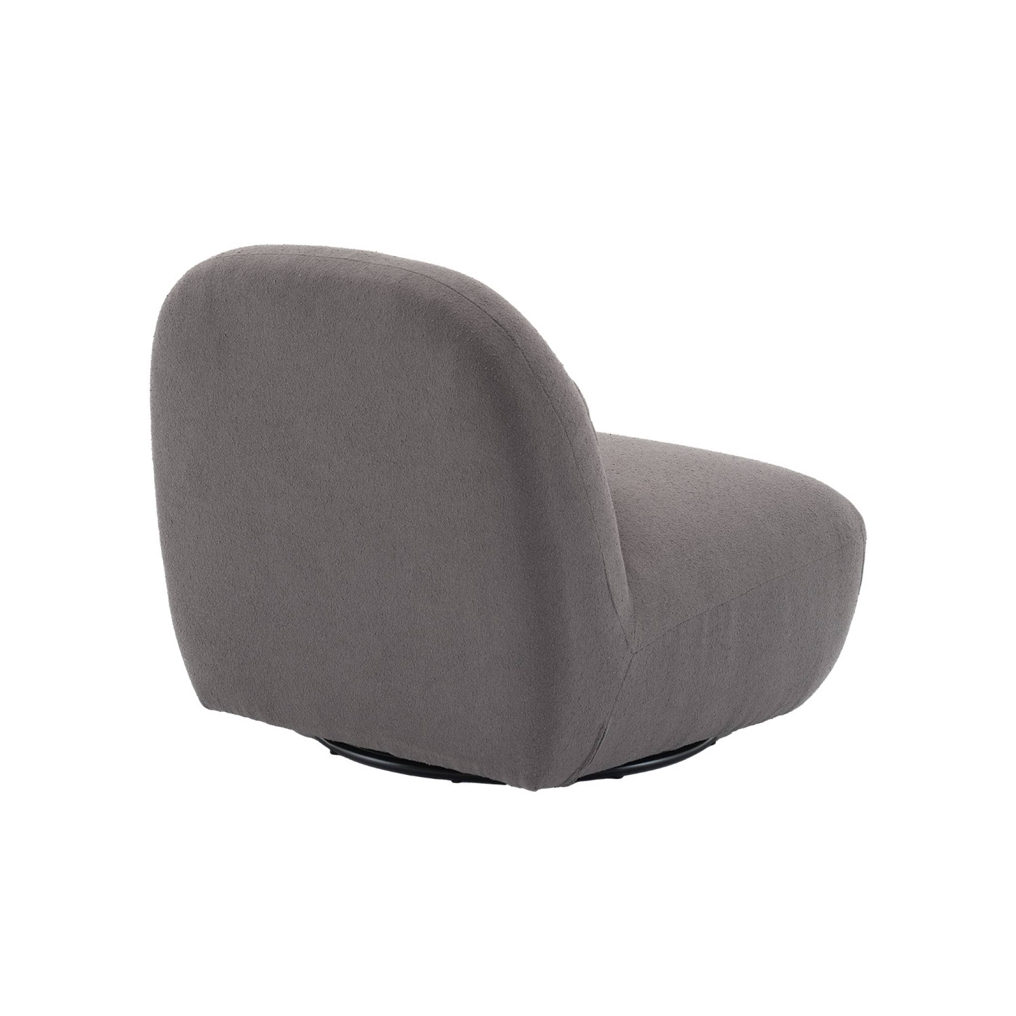Poltrona girevole 360° bouclé, grigio