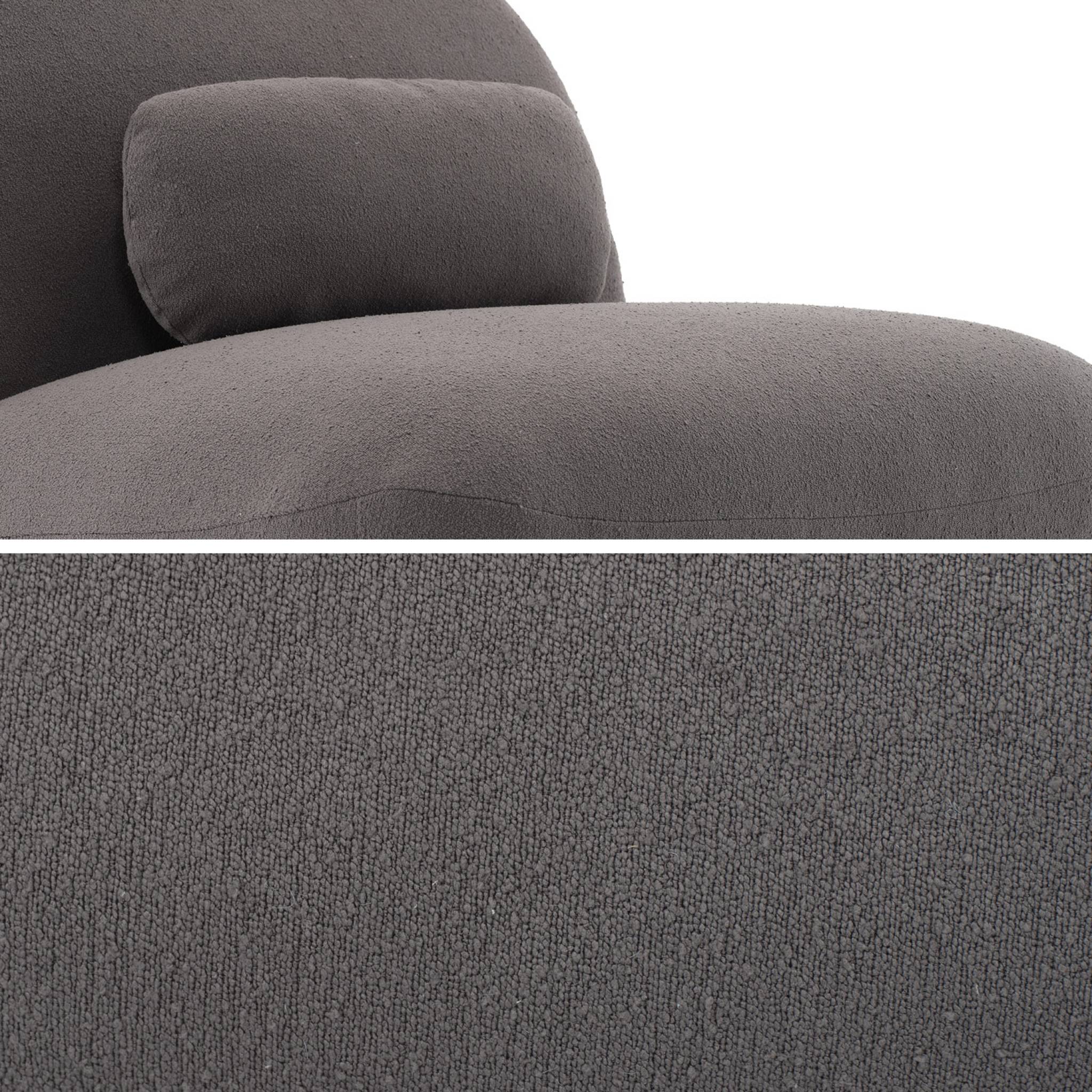 Poltrona girevole 360° bouclé, grigio