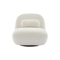Poltrona girevole 360° bouclé, crema