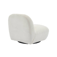Poltrona girevole 360° bouclé, crema