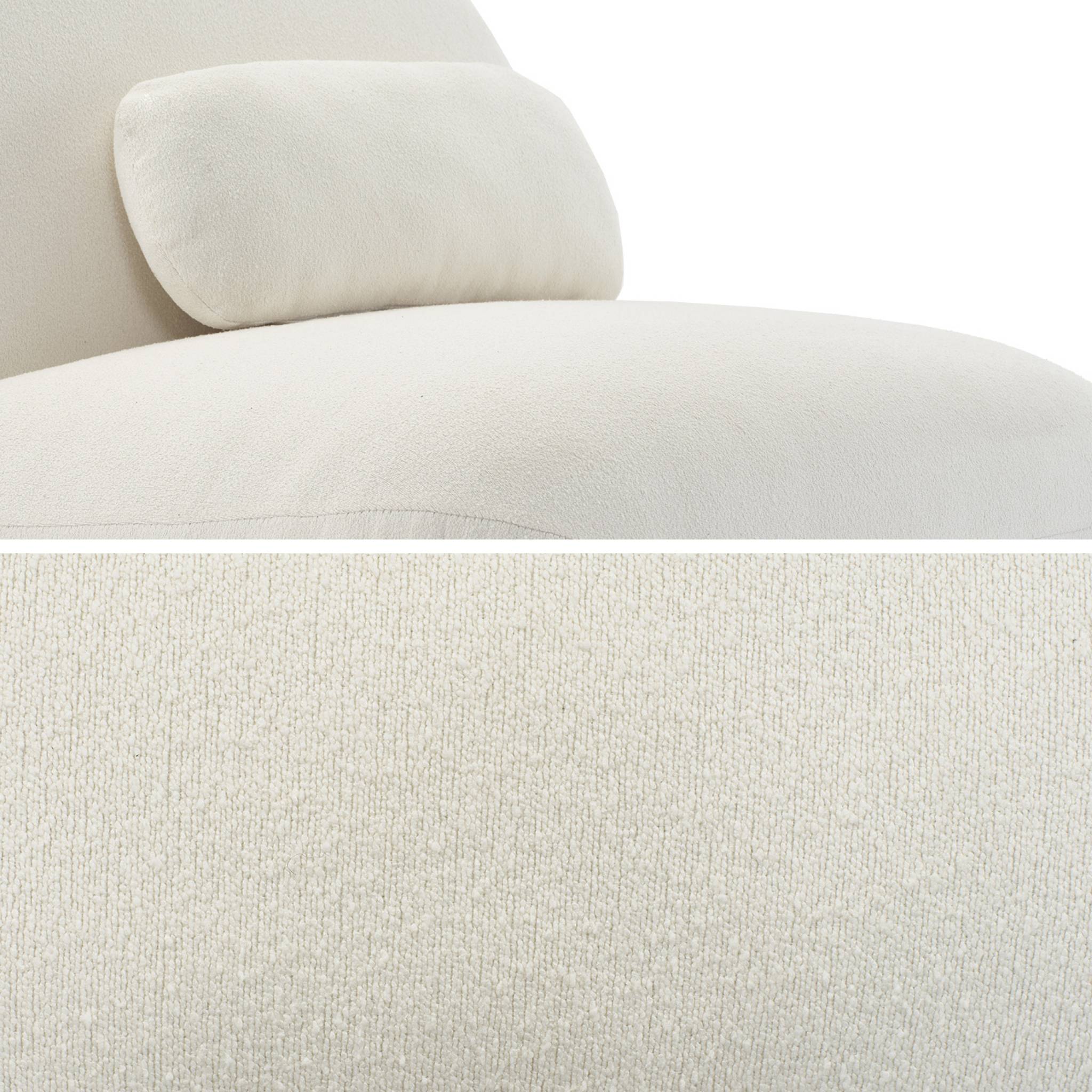 Poltrona girevole 360° bouclé, crema