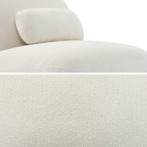 Poltrona girevole 360° bouclé, crema