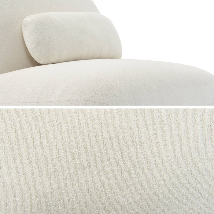 Poltrona girevole 360° bouclé, crema