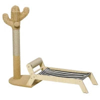 Amaca per Gatti con Tiragraffi per Gatti a forma di Cactus Design 2 in 1 per Interni, 88.5x31.5x76.5 cm