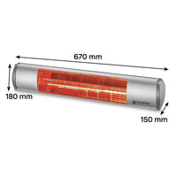 Riscaldatore elettrico infrarossi kemper 65437kw20 2000w per esterni