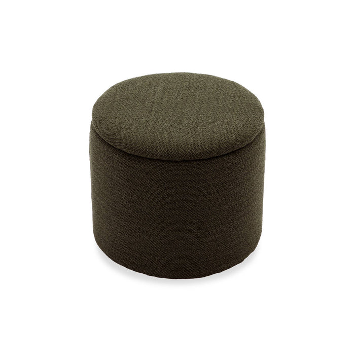 Pouf in tessuto con contenitore, kaki