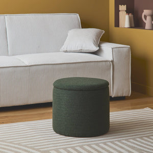 Pouf in tessuto con contenitore, kaki