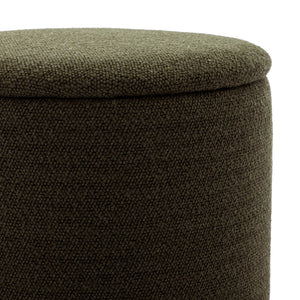 Pouf in tessuto con contenitore, kaki