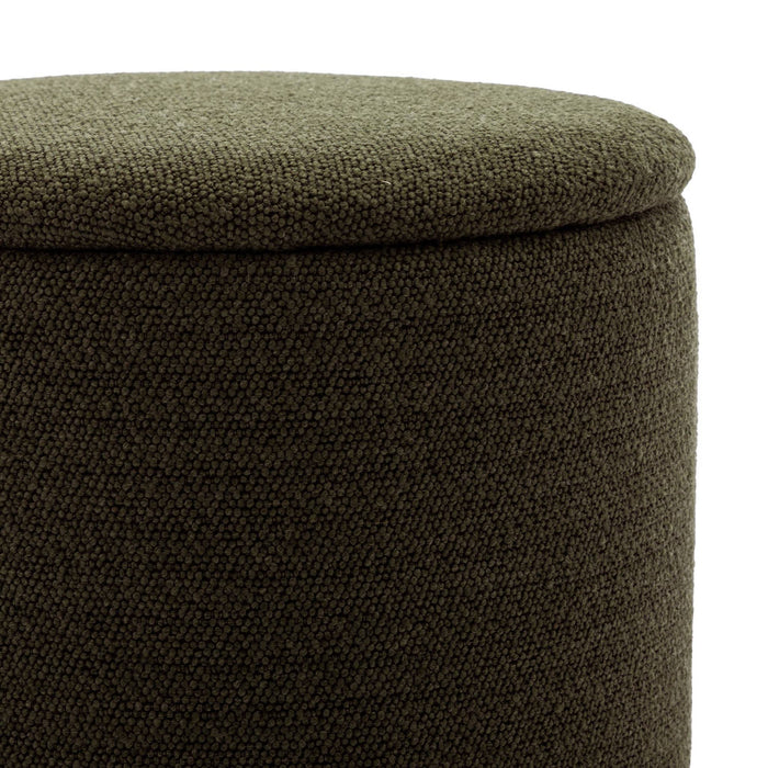 Pouf in tessuto con contenitore, kaki