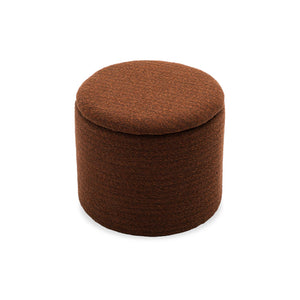 Pouf in tessuto con contenitore, terracotta