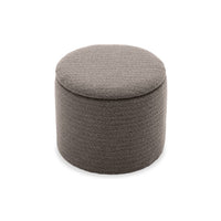 Pouf in tessuto con contenitore, beige