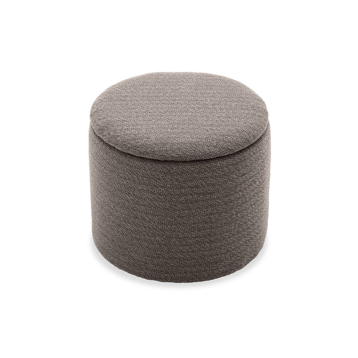 Pouf in tessuto con contenitore, beige