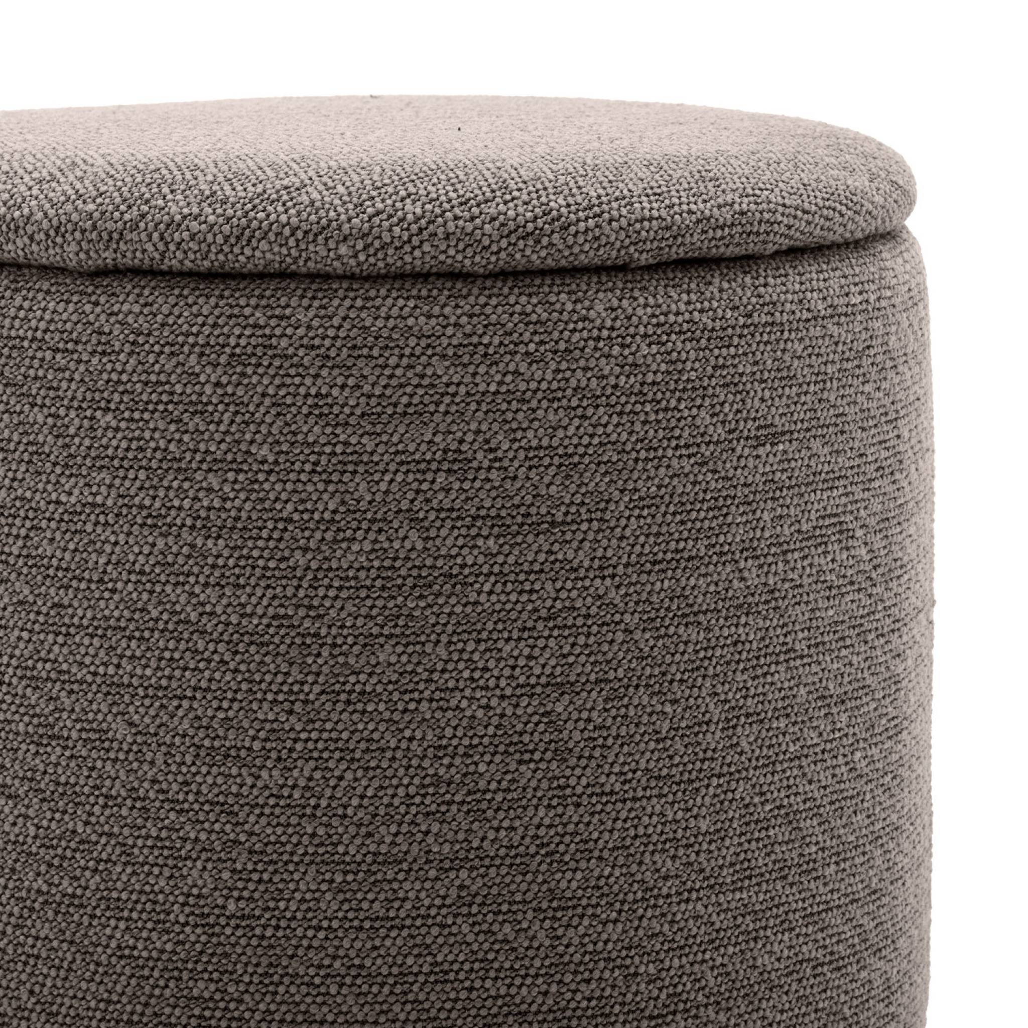 Pouf in tessuto con contenitore, beige