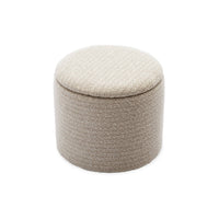Pouf in tessuto con contenitore, bianco