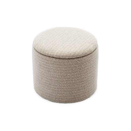 Pouf in tessuto con contenitore, bianco