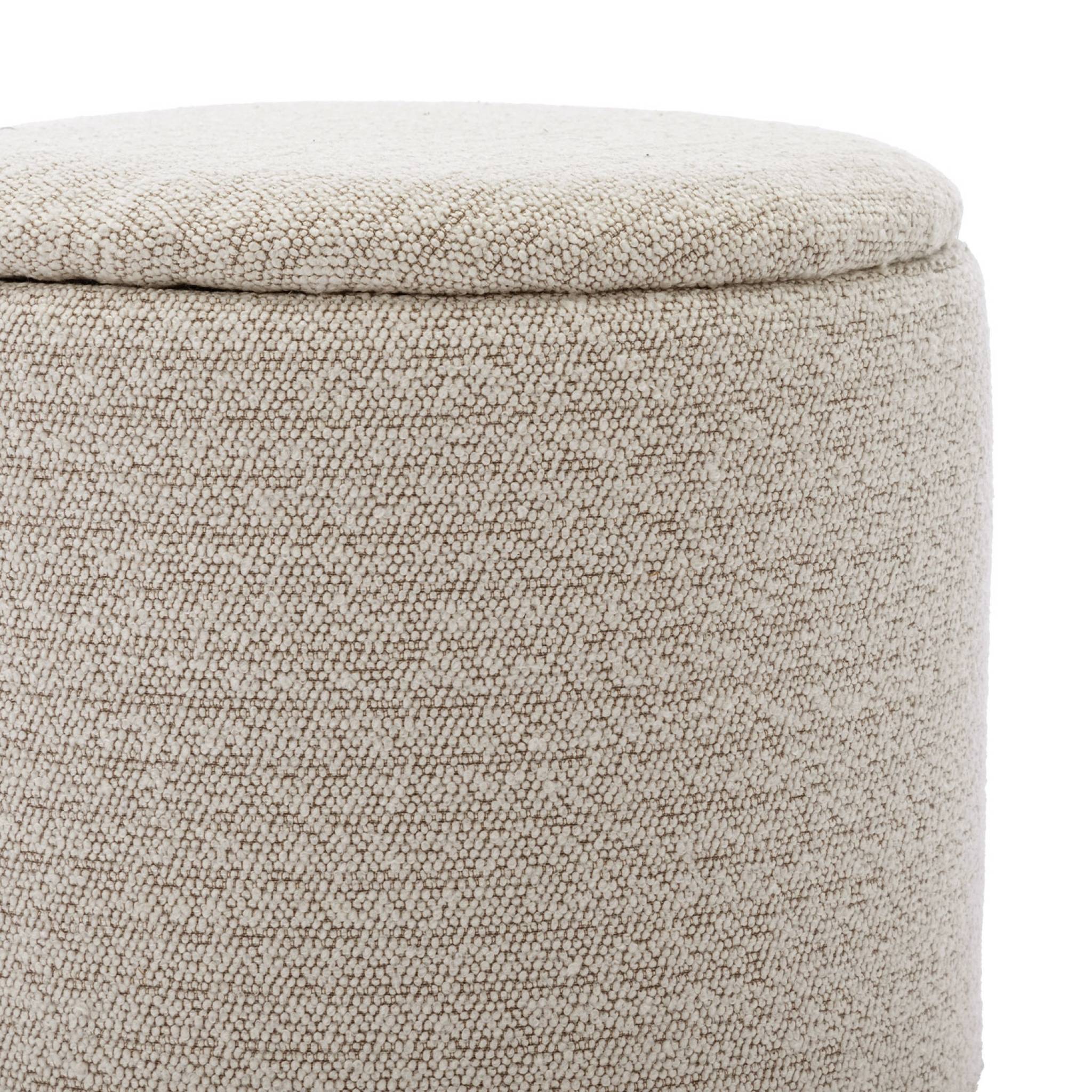 Pouf in tessuto con contenitore, bianco