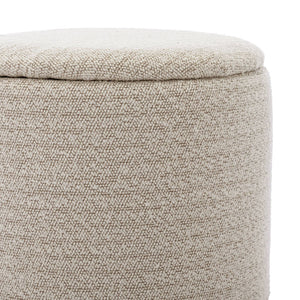 Pouf in tessuto con contenitore, bianco