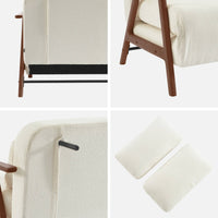 Divano letto convertibile 2 posti in legno di hevea tinto noce chiaro