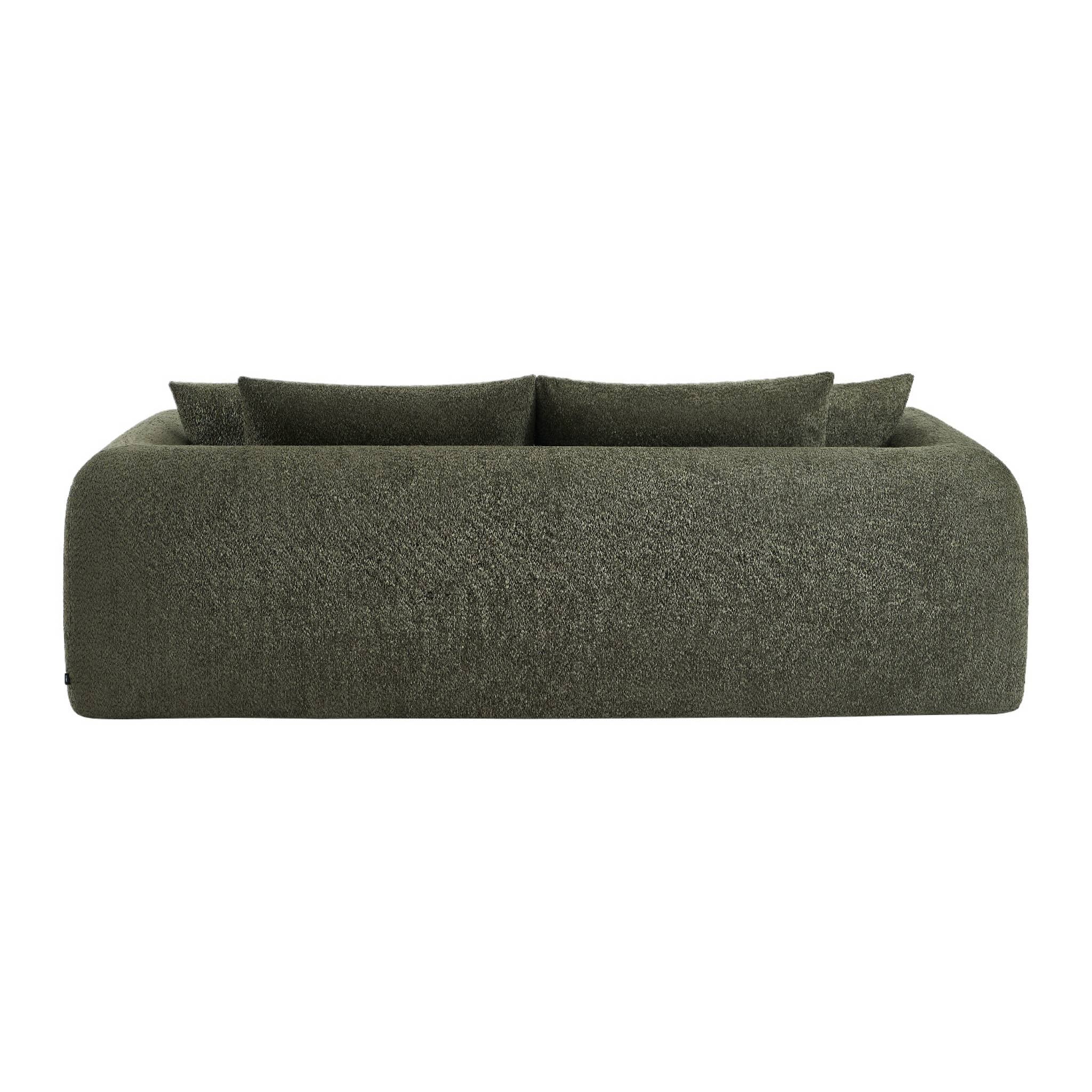 Divano letto 3 posti bouclé testurizzato, verde kaki