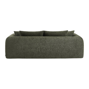 Divano letto 3 posti bouclé testurizzato, verde kaki