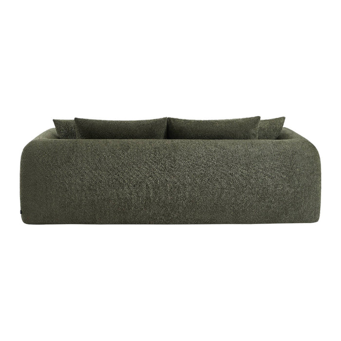 Divano letto 3 posti bouclé testurizzato, verde kaki