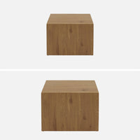 Set di 2 tavolini quadrati effetto frassino, marrone naturale
