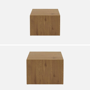 Set di 2 tavolini quadrati effetto frassino, marrone naturale