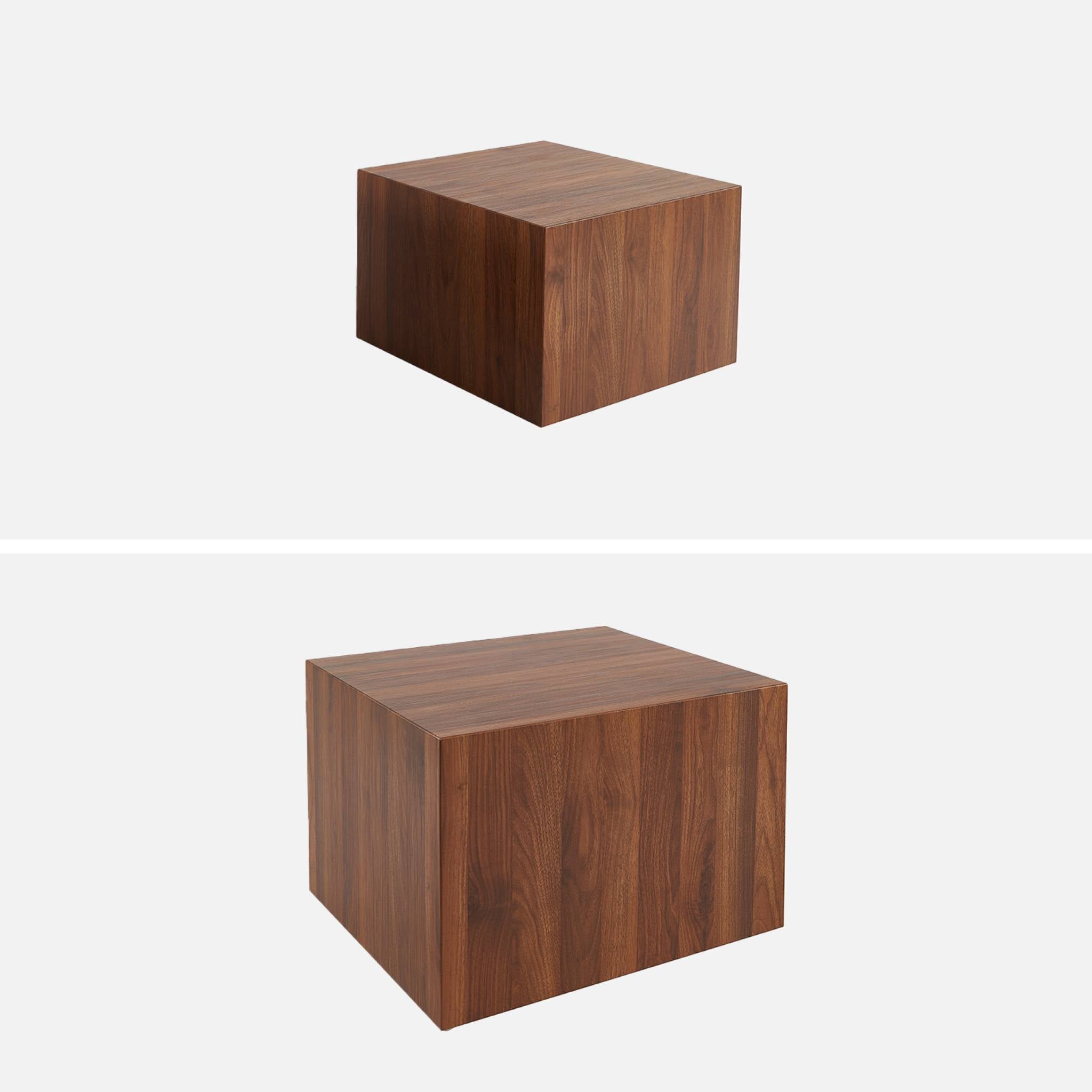 Set di 2 tavolini quadrati effetto frassino, marrone