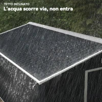 Casetta da Giardino 12.4m² con Fondazione, 4 Prese d'Aria e 2 Porte Scorrevoli, Capanno Porta Attrezzi in Lamiera d'Acciaio, 340x386x200 cm, Giallo