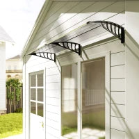 Tettoia Moderna in Policarbonato, Alluminio e PP per Balconi, Finestre e Porte, 200x96x27 cm